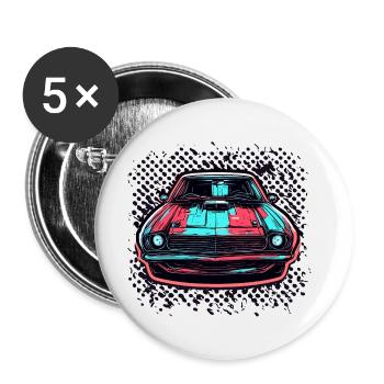 Car / Vehicle / Passenger Car / Mobile / Old Timer / Driving - Buttons small 1''/25 mm (5-pack) - white - Front