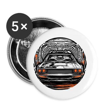 Car / Vehicle / Passenger Car / Mobile / Old Timer / Driving - Buttons small 1''/25 mm (5-pack) - white - Front