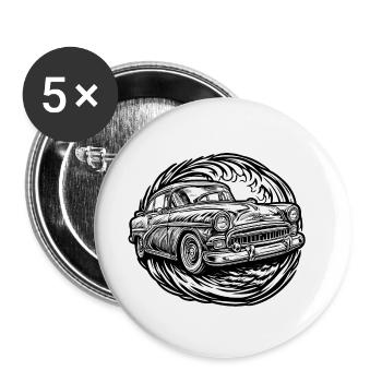 Car / Vehicle / Passenger Car / Mobile / Old Timer / Driving - Buttons small 1''/25 mm (5-pack) - white - Front