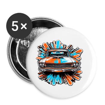 Car / Vehicle / Passenger Car / Mobile / Old Timer / Driving - Buttons small 1''/25 mm (5-pack) - white - Front