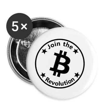 Die Krypto Revolution startet - Buttons klein 25 mm (5er Pack) - Weiß - Vorne