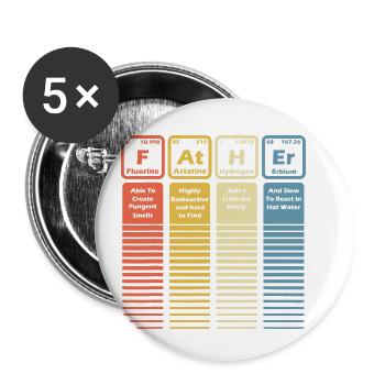 Funny Father Elements Periodic Table Chemistry - Buttons small 1''/25 mm (5-pack) - white - Front
