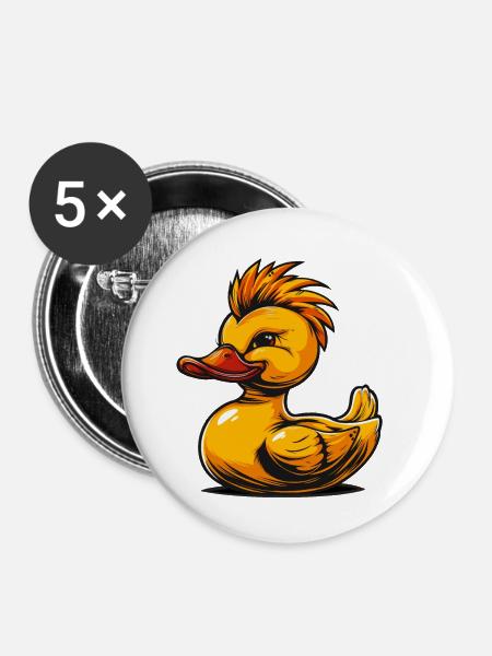 Gummientenpunk - Buttons klein 25 mm (5er Pack) - Weiß