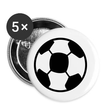 ballon de foot - Lot de 5 petits badges (25 mm) - blanc - Devant