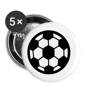 ballon de foot - Lot de 5 petits badges (25 mm) - blanc - Devant