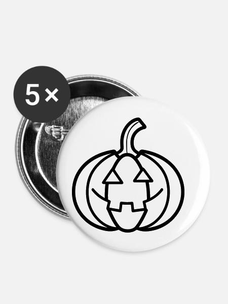 Kürbis - Buttons klein 25 mm (5er Pack) - Weiß