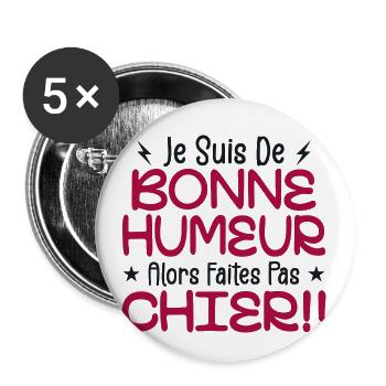 I'm in a good mood so don't piss off! - Buttons small 1''/25 mm (5-pack) - white - Front