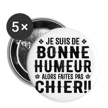 I'm in a good mood so don't piss off! - Buttons small 1''/25 mm (5-pack) - white - Front
