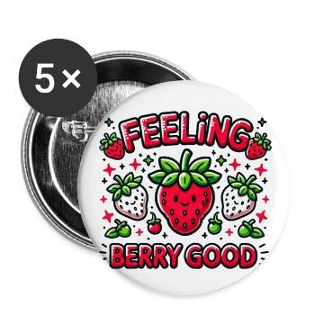 Feeling Berry Good - Buttons klein 25 mm (5er Pack) - Weiß - Vorne