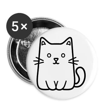 kitten - Buttons small 1''/25 mm (5-pack) - white - Front