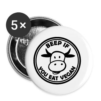 The vegan lifestyle - Buttons small 1''/25 mm (5-pack) - white - Front