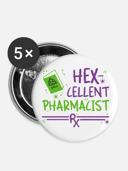 Pharmacist Halloween - Buttons klein 25 mm (5er Pack) - Weiß