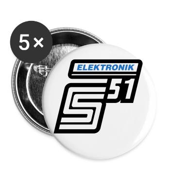 Emblème électronique Simson S51 (couleurs changeantes) - Lot de 5 petits badges (25 mm) - blanc - Devant