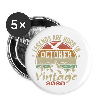 Awesome Since October 2020 - October 2020 Gift - Buttons small 1''/25 mm (5-pack) - white - Front