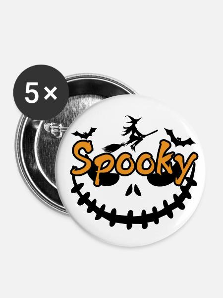 Spooky - Buttons klein 25 mm (5er Pack) - Weiß
