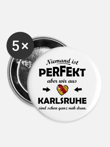 Die Badner aus Karlsruhe - Buttons klein 25 mm (5er Pack) - Weiß