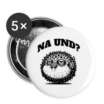 Poisson-globe – une déclaration - Lot de 5 petits badges (25 mm) - blanc - Devant