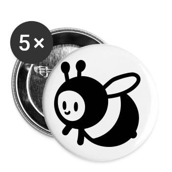 Biene - Buttons klein 25 mm (5er Pack) - Weiß - Vorne