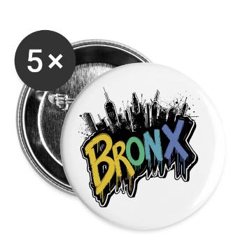 Bronx New York Streetwear - Lot de 5 petits badges (25 mm) - blanc - Devant