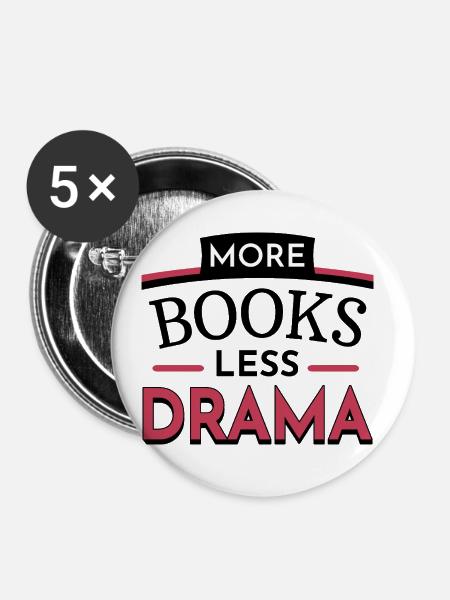 Weitere Bücher - Buttons klein 25 mm (5er Pack) - Weiß