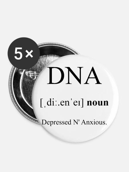DNA Definition Dictionary - Buttons klein 25 mm (5er Pack) - Weiß