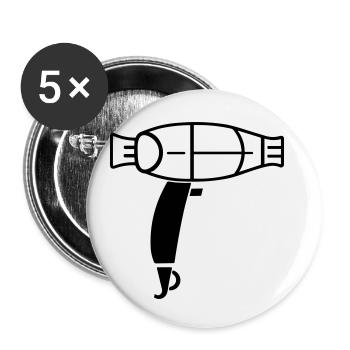 Föhn - Buttons klein 25 mm (5er Pack) - Weiß - Vorne