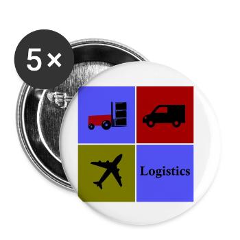 Transport and Logistics Company - Buttons small 1''/25 mm (5-pack) - white - Front