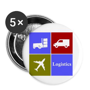The Logistics Symbols - Buttons small 1''/25 mm (5-pack) - white - Front