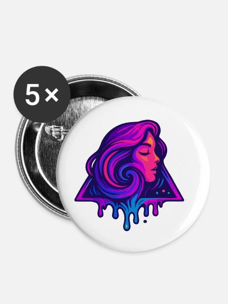 Dreieck Profil - Buttons klein 25 mm (5er Pack) - Weiß