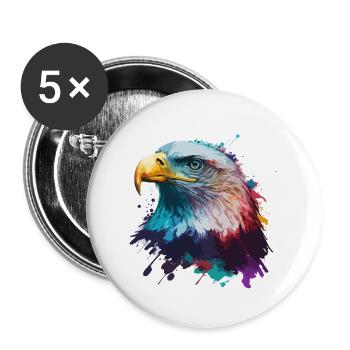 Splash Adler - Buttons klein 25 mm (5er Pack) - Weiß - Vorne