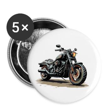 Roi de la route - Lot de 5 petits badges (25 mm) - blanc - Devant