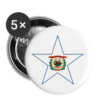 West Virginia Fan Shirt – Nature & Pride - Buttons small 1''/25 mm (5-pack) - white - Front