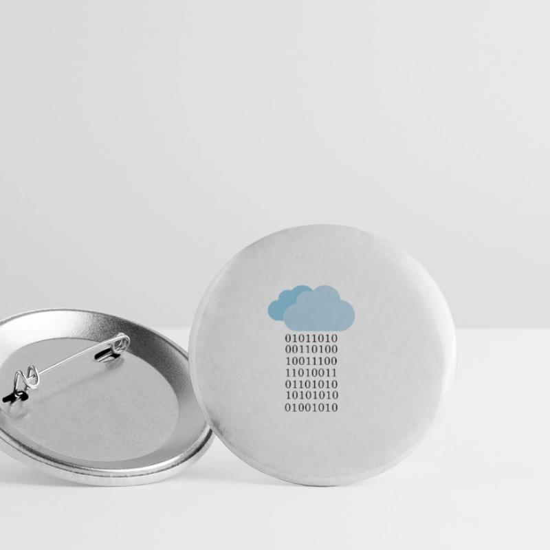 Cloud computing - Binary cloud Buttons small 1''/25 mm (5-pack)