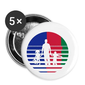 Family symbol children - Buttons small 1''/25 mm (5-pack) - white - Front