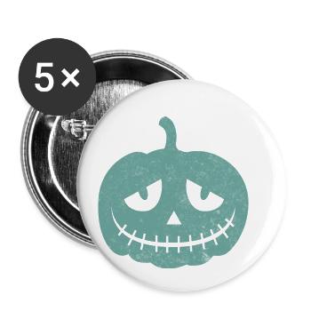 Les citrouilles effrayantes mignonnes - Lot de 5 petits badges (25 mm) - blanc - Devant