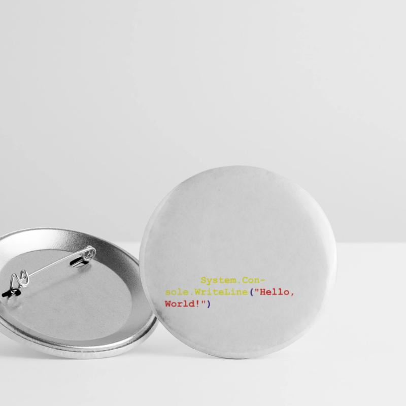 Hello World C # Sharp developer program gift Buttons small 1''/25 mm (5-pack)