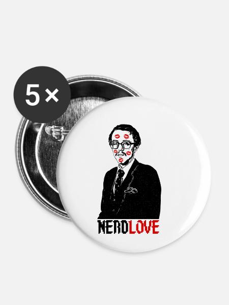 Nerd Geek Computerfreak Love - Buttons klein 25 mm (5er Pack) - Weiß