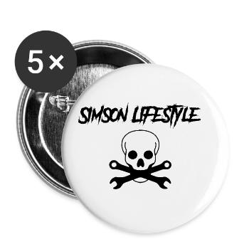 Simson lifestyle - Buttons small 1''/25 mm (5-pack) - white - Front