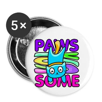 Cute cat colorful - Buttons small 1''/25 mm (5-pack) - white - Front