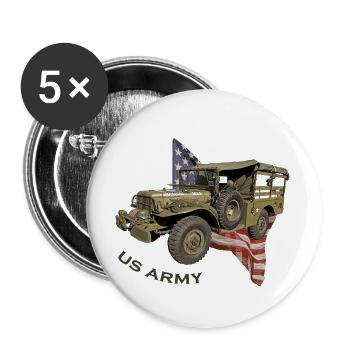 US Army Car - Buttons small 1''/25 mm (5-pack) - white - Front