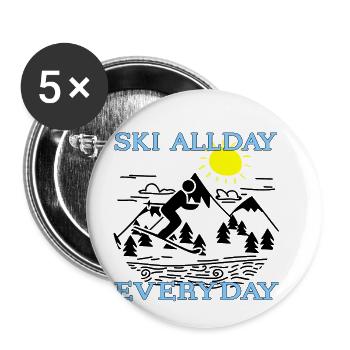 Skifahren - Buttons klein 25 mm (5er Pack) - Weiß - Vorne