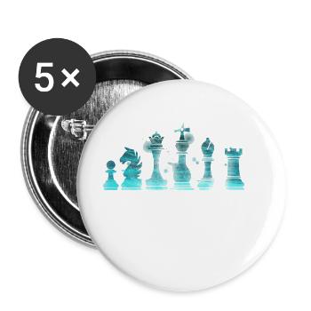 Jeu d’échecs cadeau de mat d’échecs · Pièces d’échecs - Lot de 5 petits badges (25 mm) - blanc - Devant