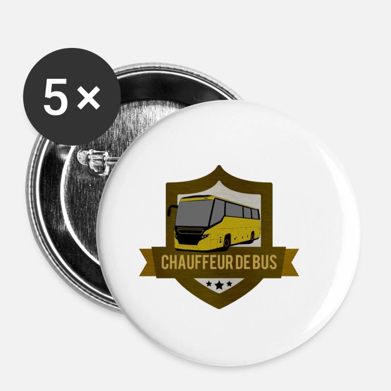 Ich bin ein Busfahrer, der das Hemd zerreißt - Buttons klein 25 mm (5er Pack) - Weiß