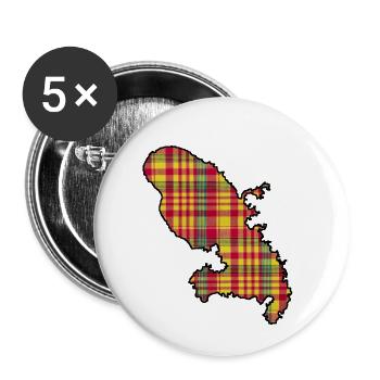 madinina madras carte contour - Lot de 5 petits badges (25 mm) - blanc - Devant