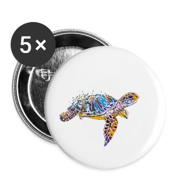 Schildkröte - Buttons klein 25 mm (5er Pack) - Weiß - Vorne