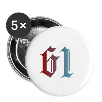 61 Trabzon logo - Buttons small 1''/25 mm (5-pack) - white - Front