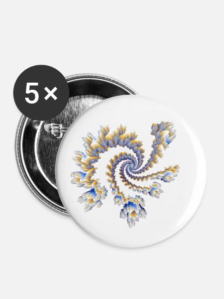 Fraktal Explodiert - Buttons klein 25 mm (5er Pack) - Weiß