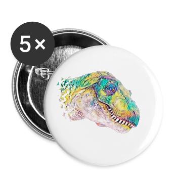 T-Rex - Buttons small 1''/25 mm (5-pack) - white - Front