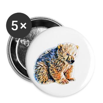 Eisbär - Buttons klein 25 mm (5er Pack) - Weiß - Vorne