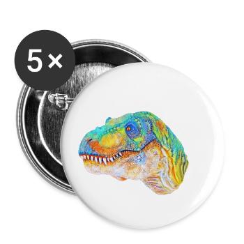 T-Rex - Buttons small 1''/25 mm (5-pack) - white - Front